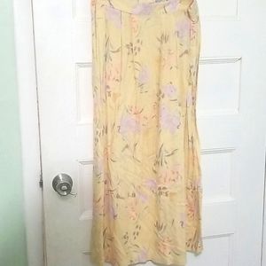 2 piece yellow floral skirt & top